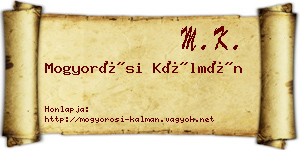 Mogyorósi Kálmán névjegykártya