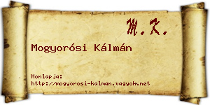 Mogyorósi Kálmán névjegykártya